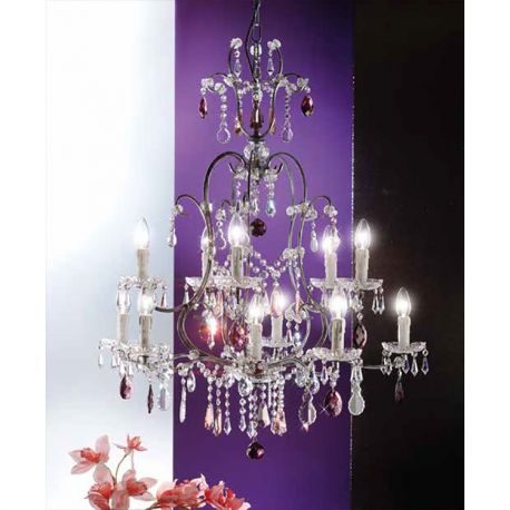 Candelabre, Lustre - Candelabru cristal cu 11 brate Verona antik-silber