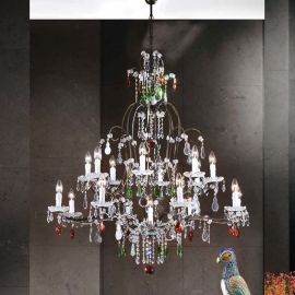 Candelabre, Lustre - Candelabru cristal cu 17 brate Verona antik-gold