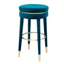 Scaun de bar LUX, Bar Stool Parisian, catifea albastra