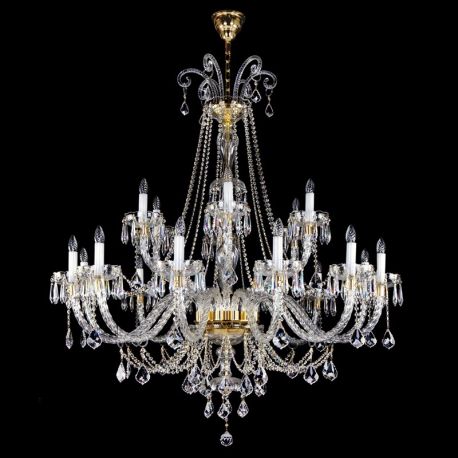 Lustre Cristal Bohemia - Candelabru 18 brate design LUX Cristal Bohemia Exclusive MIRELA XVIII.