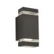 Aplica perete exterior IP44 Up and Down Sheffield gri inchis
