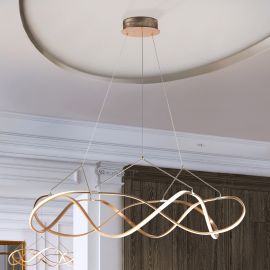 Pendule, Lustre suspendate - Lustra LED XL design ultra-modern Molly auriu roze Ø110cm