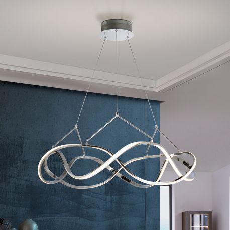 Pendule, Lustre suspendate - Lustra LED design ultra-modern Molly crom 80cm