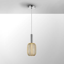 Pendule, Lustre suspendate - Pendul LED design modern Micron crom/auriu