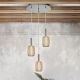 Pendule, Lustre suspendate - Lustra cu 3 pendule LED design modern Micron crom/auriu