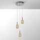 Pendule, Lustre suspendate - Lustra cu 3 pendule LED design modern Micron crom/auriu