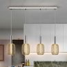 Lustra cu 4 pendule LED design modern Micron crom/auriu