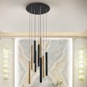 Lustra dimabila cu 9 pendule LED design modern Varas negru/auriu