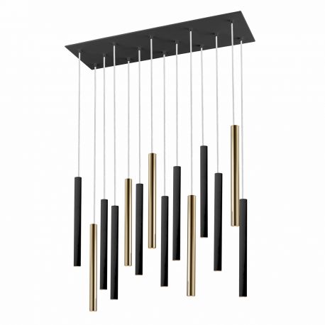 Candelabre, Lustre - Lustra LED dimabila cu telecomanda design modern Varas negru/auriu