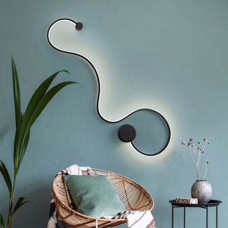 Aplice, corpuri de iluminat pentru pereti - Aplica de perete LED design modern decorativ Grafos negru