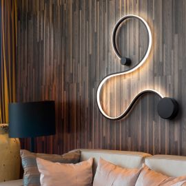 Aplice, corpuri de iluminat pentru pereti - Aplica de perete LED design modern decorativ Grafos negru