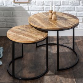 Masute Living - Set de 2 masute design industrial, Elements