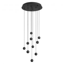 Candelabre, Lustre - Lustra LED moderna cu 10 pendule Nocci negru