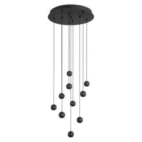 Candelabre, Lustre - Lustra LED moderna cu 10 pendule Nocci negru