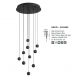 Candelabre, Lustre - Lustra LED moderna cu 10 pendule Nocci negru