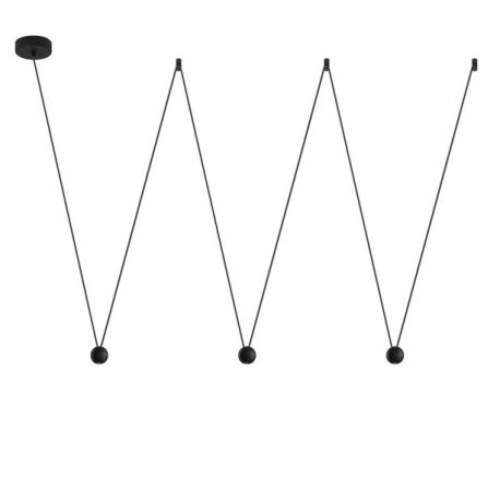 Pendule, Lustre suspendate - Lustra LED moderna cu 3 pendule reglabile Nocci negru