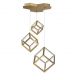 Candelabre, Lustre - Lustra cu 3 pendule LED design modern geometric GABBIA auriu