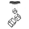 Lustra cu 3 pendule LED design modern geometric GABBIA negru