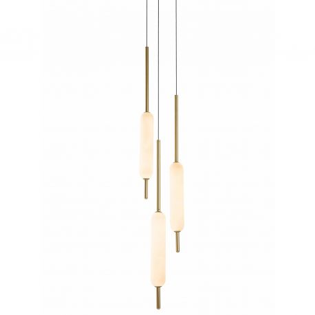 Pendule, Lustre suspendate - Lustra cu 3 pendule LED design LUX, fabricat manual TYPHA