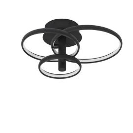 Lustra LED aplicata design modern circular ajustabil EMIL negru