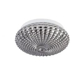 Iluminat pentru baie - Plafoniera baie moderna 30cm IP44 Clam sticla fumurie
