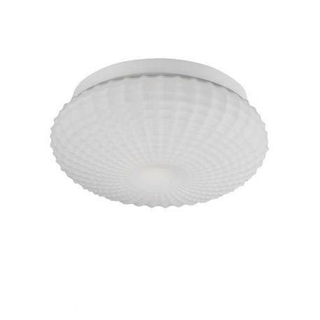 Iluminat pentru baie - Plafoniera baie moderna 30cm IP44 Clam sticla alba