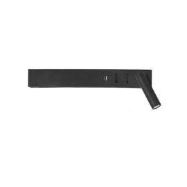 Aplice, corpuri de iluminat pentru pereti - Aplica ambientala cu reader LED directionabil si USB Charger Vida neagra
