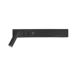 Aplice, corpuri de iluminat pentru pereti - Aplica ambientala cu reader LED directionabil si USB Charger Vida neagra