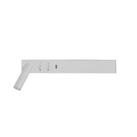 Aplice, corpuri de iluminat pentru pereti - Aplica ambientala cu reader LED directionabil si USB Charger Vida alba