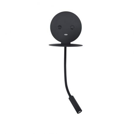 Aplice, corpuri de iluminat pentru pereti - Aplica ambientala cu reader LED directionabil si USB Charger Eclip neagra