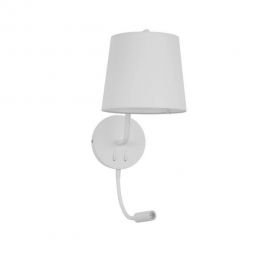 Aplice, corpuri de iluminat pentru pereti - Aplica de perete moderna cu reader LED Sage alba