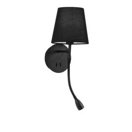 Aplice, corpuri de iluminat pentru pereti - Aplica de perete moderna cu reader LED Nia neagra
