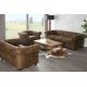 Canapele - Canapea clasica stil englezesc Chesterfield 3 locuri maro antic