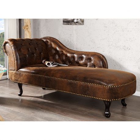 Canapele - Canapea relax Chesterfield maro antic