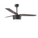 Lustra LED cu ventilator si telecomanda design modern Monsoon stejar
