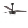 Lustra LED cu ventilator si telecomanda design modern Monsoon stejar