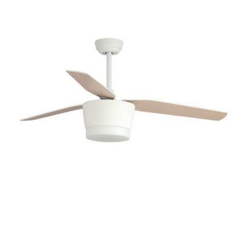 Lustre cu ventilator - Lustra LED cu ventilator si telecomanda design modern Monsoon alb/artar