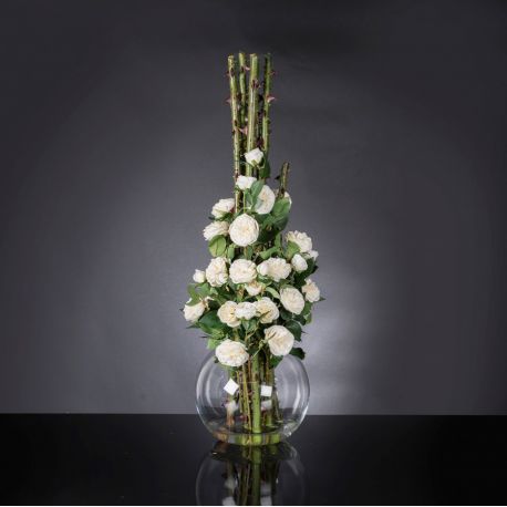 Aranjamente florale LUX - Aranjament floral mare design LUX PENELOPE COLUMN ROSES