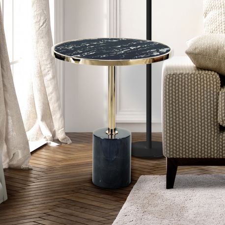 Masute Living - Masuta laterala design modern Dekala negru/auriu