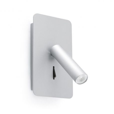 Aplice, corpuri de iluminat pentru pereti - Aplica cu reader LED minimalista SUAU gri