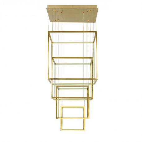 Corpuri de iluminat Lustre pentru casa scarii - Lustra LED XXL design modern casa scarii Opera XL aurie