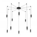 Lustra moderna cu 10 pendule de 6metri Ziko G9 negru