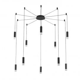 Lustra moderna cu 10 pendule de 6metri Ziko G9 negru