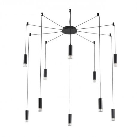 Pendule, Lustre suspendate - Lustra moderna cu 10 pendule de 6metri Ziko G9 negru