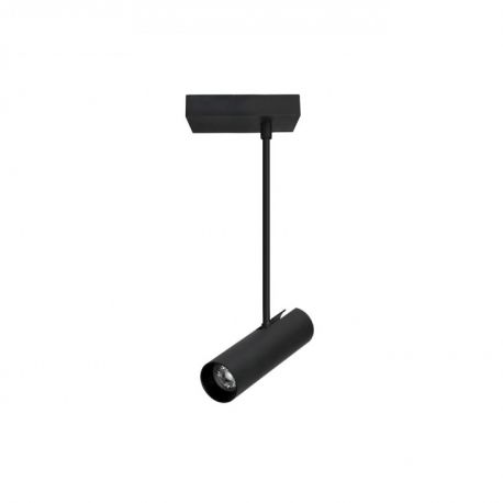Plafoniere cu spoturi, Spoturi aplicate - Spot directionabil cu brat, aplicat de tavan/plafon LENS SQUARE negru