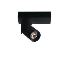 Plafoniere cu spoturi, Spoturi aplicate - Spot LED aplicat directionabil design modern Santos Round negru