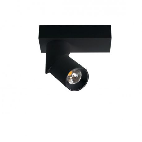 Plafoniere cu spoturi, Spoturi aplicate - Spot LED aplicat directionabil design modern Santos Round negru