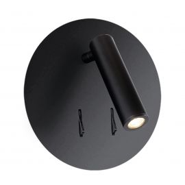 Aplice, corpuri de iluminat pentru pereti - Aplica LED ambientala cu spot directionabil FARO neagra