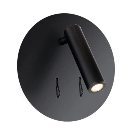 Aplice, corpuri de iluminat pentru pereti - Aplica LED ambientala cu spot directionabil FARO neagra