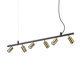 Pendule, Lustre suspendate - Lustra modera cu spoturi directionabile DYNAMITE SP6 OTTONE